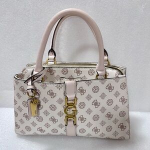 GUESS Briana Girlfriend Medium Satchel Tote Bag Handbag - Cream, No Strap